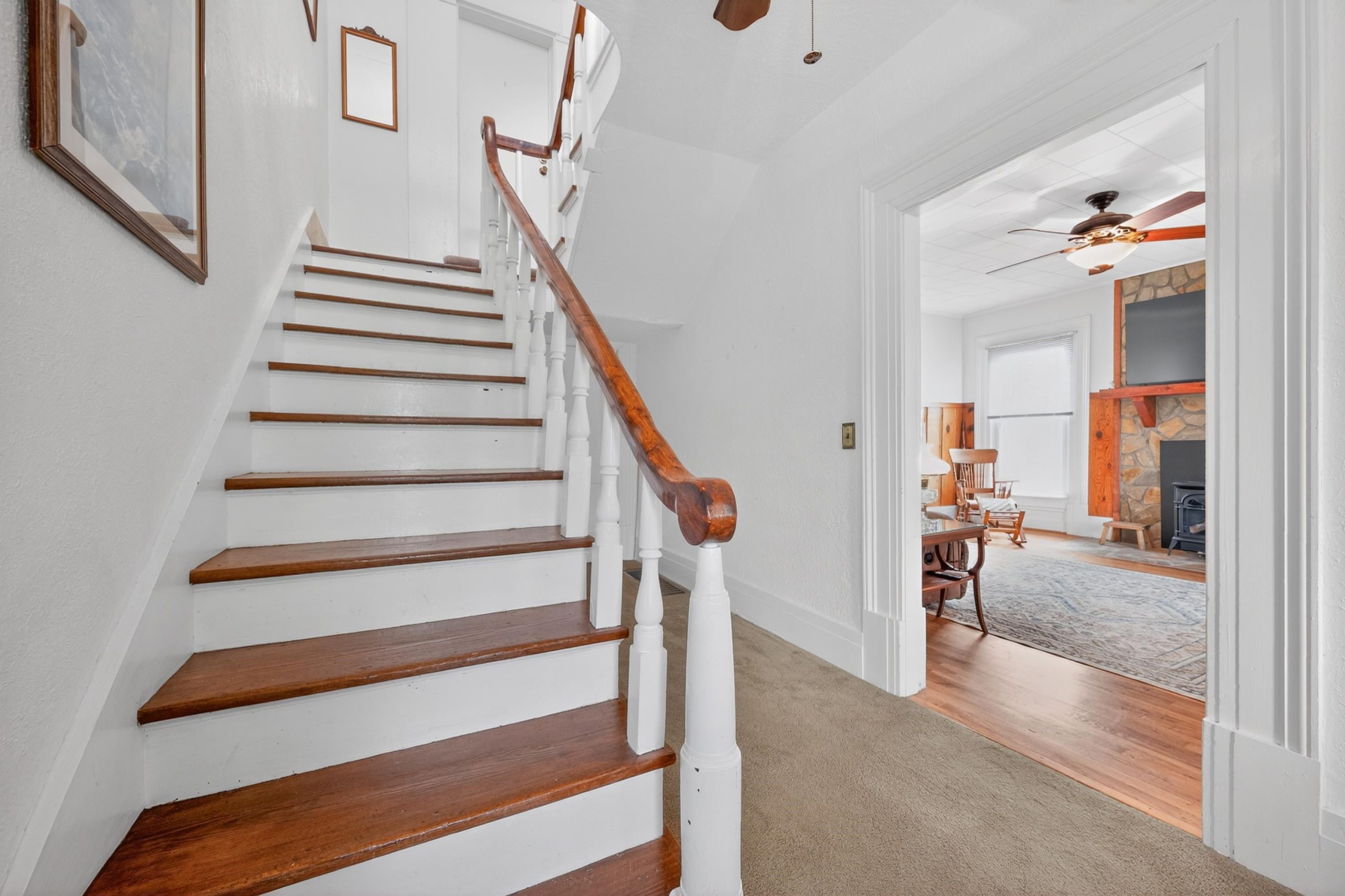 Stairwell leading to upper level.