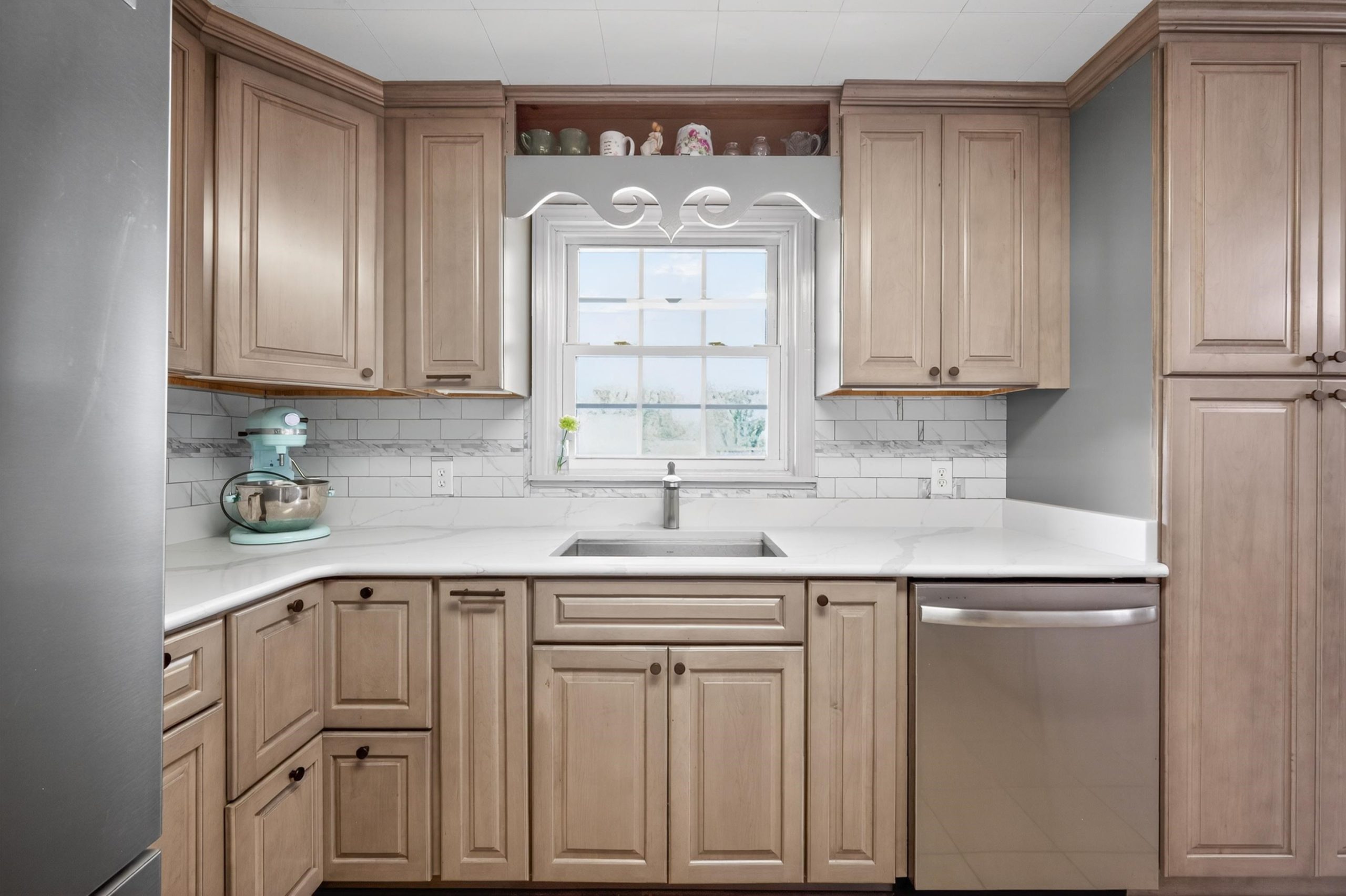 Close up photograph of a kitchen remodel.