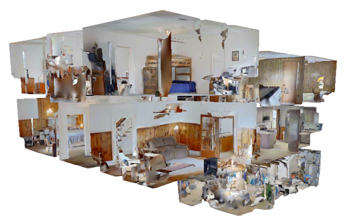 Screenshot of a virtual 3D house tour.